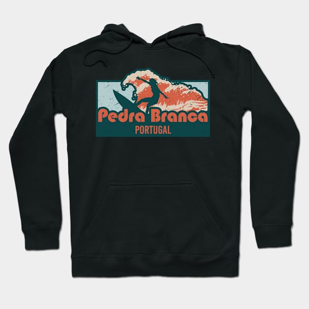 Pedra Branca surfing in Portugal Hoodie by SerenityByAlex